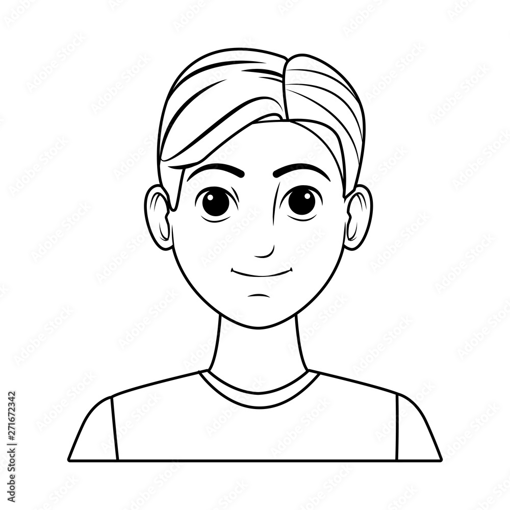 young man avatar cartoon character profile picture black and white young man avatar cartoon character profile picture black and white