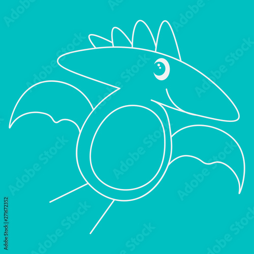 Dinosaur pterodactyl contour
