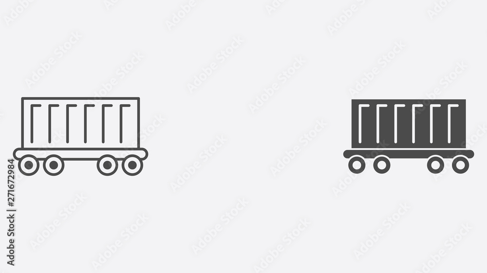 Cargo train vector icon sign symbol Cargo train vector icon sign symbol