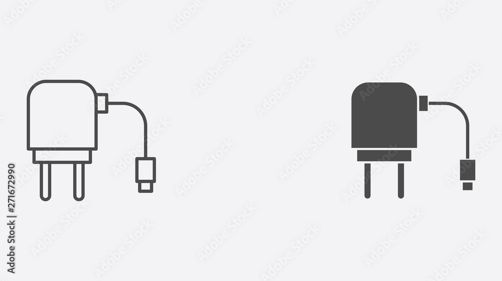 Charger adapter vector icon sign symbol