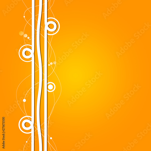 Abstract vector  with curve line on orange color background design for backdrop or wallpaper