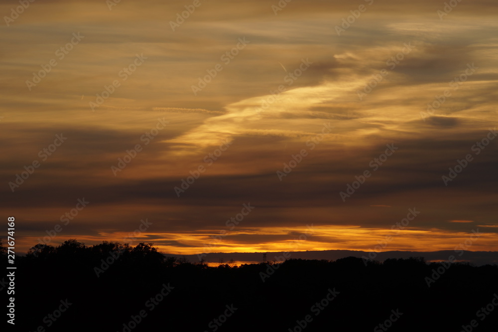 sunset in mountains