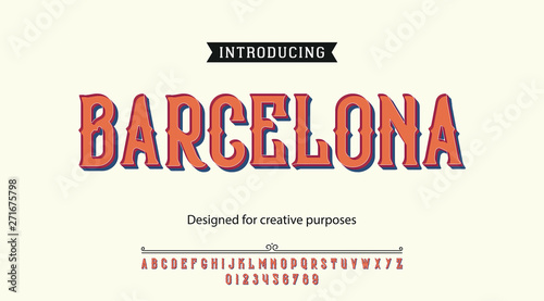 Barcelona typeface.For labels and different type designs