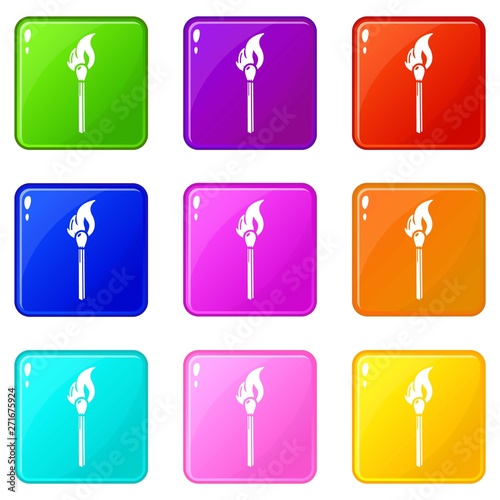 Burning match icon. Simple illustration of burning match vector icon for web