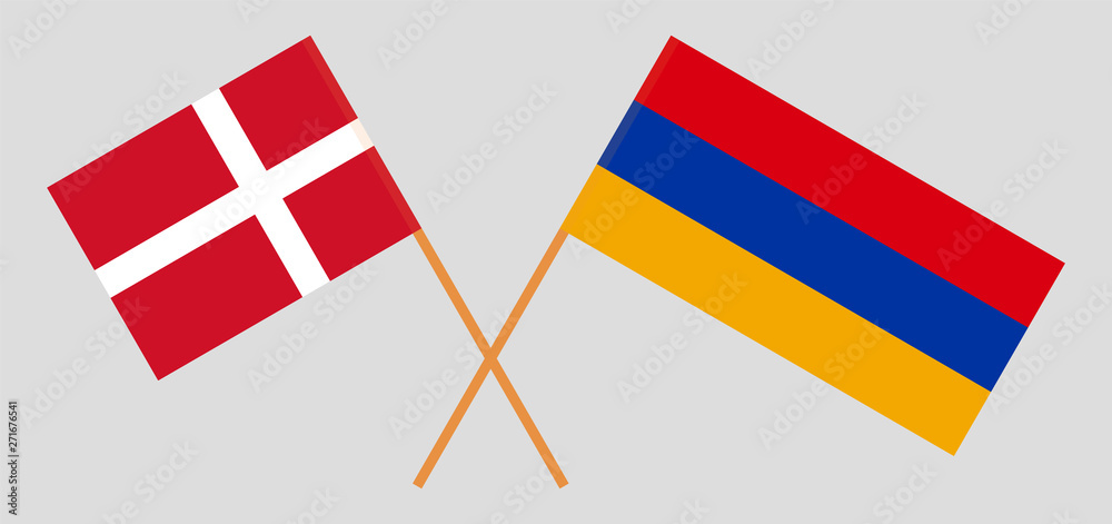 Armenia and Denmark. Armenian and Danish flags