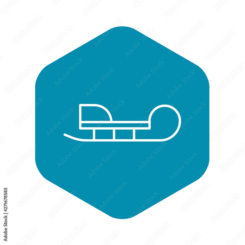 Santa sleigh icon. Outline santa sleigh vector icon for web design isolated on black background Santa sleigh icon. Outline santa sleigh vector icon for web design isolated on black background