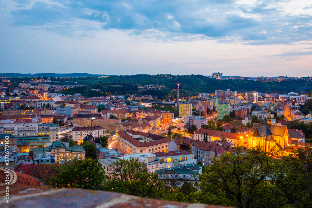 Panoramic view on the old town of Brno, Czech Republic