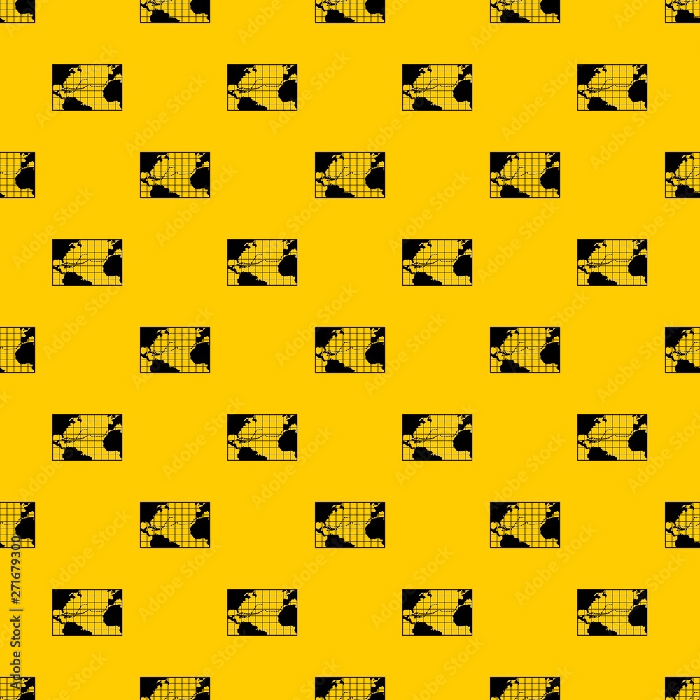 Naklejka premium Map trips of Columbus pattern seamless vector repeat geometric yellow for any design