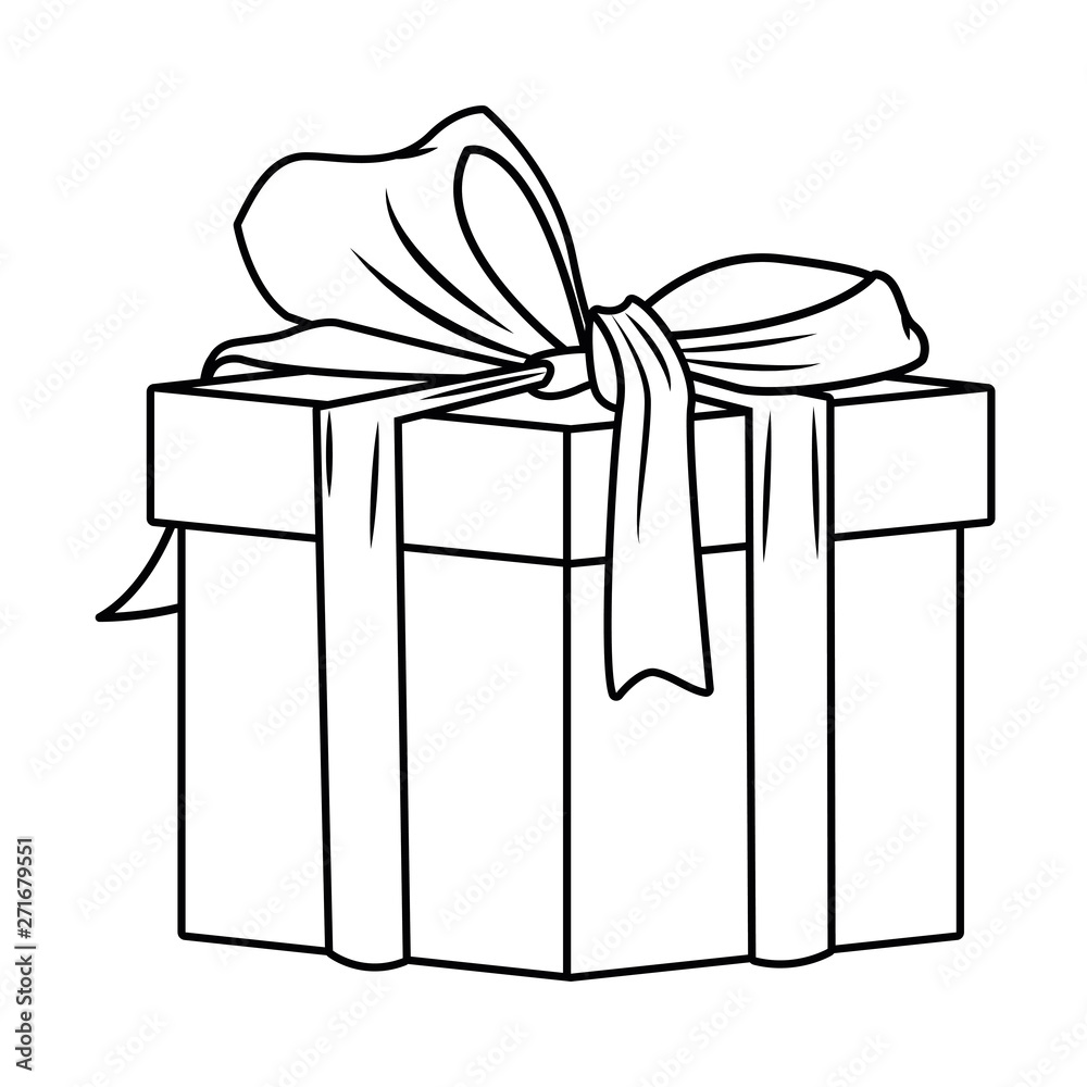 gift box icon cartoon isolated black and white gift box icon cartoon isolated black and white
