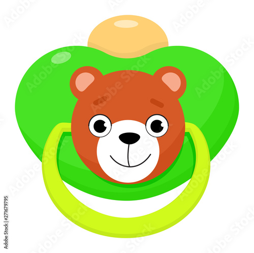 Pacifier vector baby soother child nipple and kids rubber nipple illustration set of cartoon comforter to pacify newborn children isolated on white background