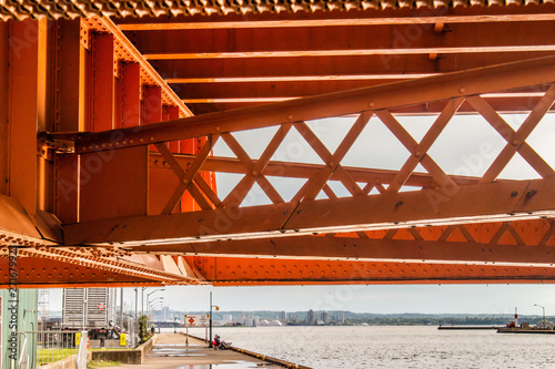Pier Beneath a Lift Bridge Span