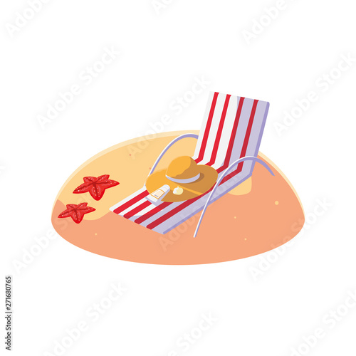 summer sand beach with chair scene