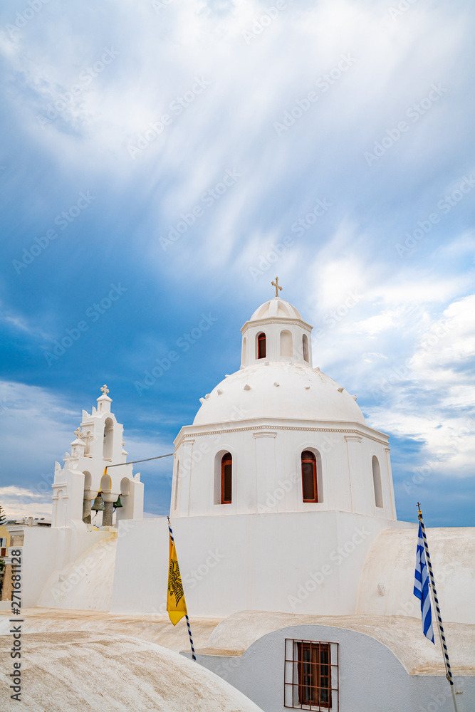 Panoramic View and Streets of Santorini Island in Greece, Shot in Thira