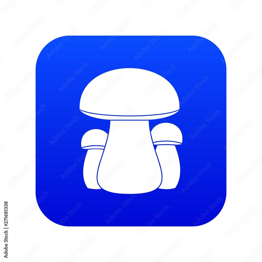 Mushroom icon digital blue for any design isolated on white vector illustration Mushroom icon digital blue for any design isolated on white vector illustration