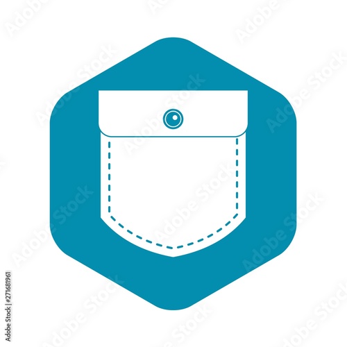 Black jeans pocket icon. Simple illustration of black jeans pocket vector icon for web