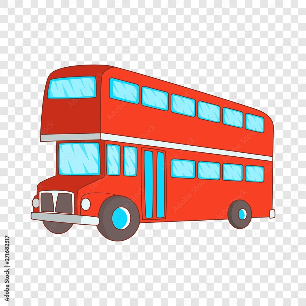 Double decker bus icon. Cartoon illustration of double decker bus vector icon for web design