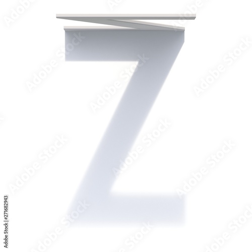 Vertical drop shadow font Letter Z 3D