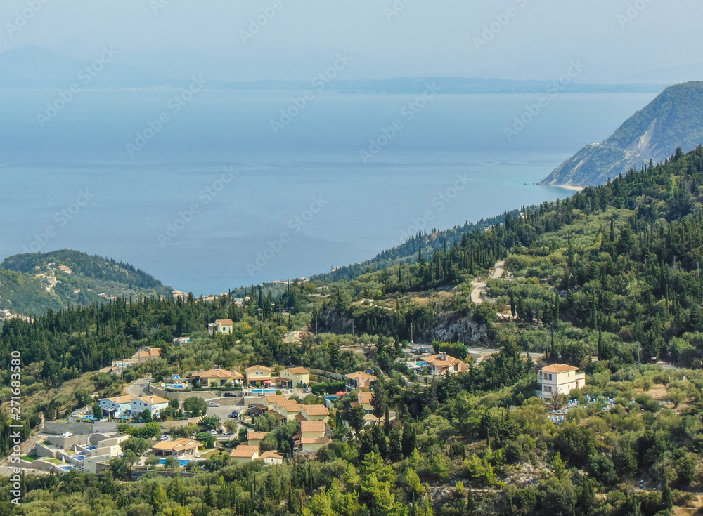 View of the rocky shores of Lefkada.