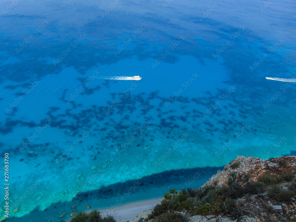 View of the rocky shores of Lefkada.
