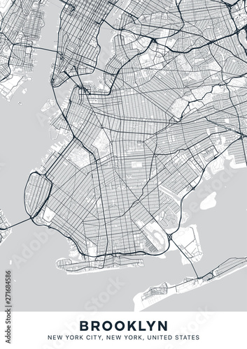 Canvas Print Brooklyn map