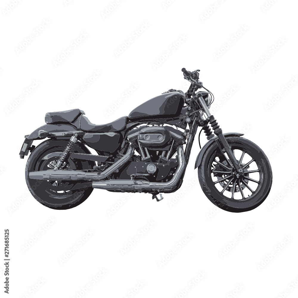 Black motorbike vector