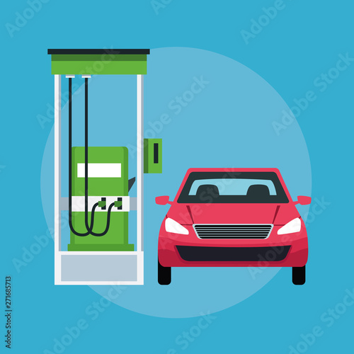 car in a gas station icon