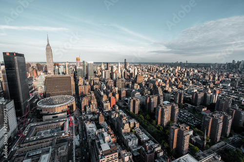 view from top on Madison Square Garden and Empire State Building