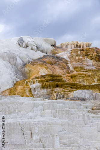 Mineral deposits in Yellowstone.