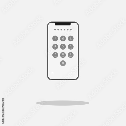 Keypad for on smartphone screen. Application Interface on mobile phone. Vector illustration of a keypad for a touchscreen device. EPS 10.