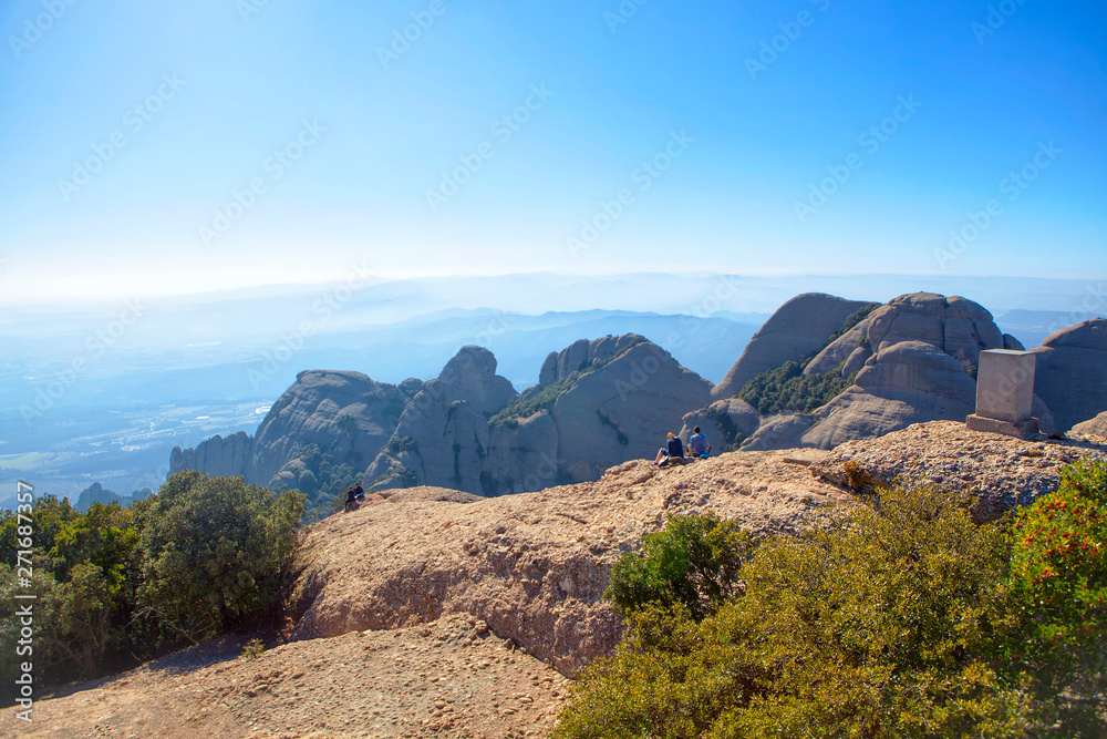 people sit on the top of the mountain and enjoy nature people sit on the top of the mountain and enjoy nature