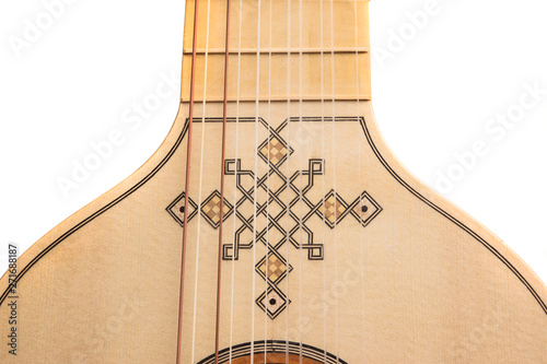 Viola da mano of the 16th century. Over white.... photo