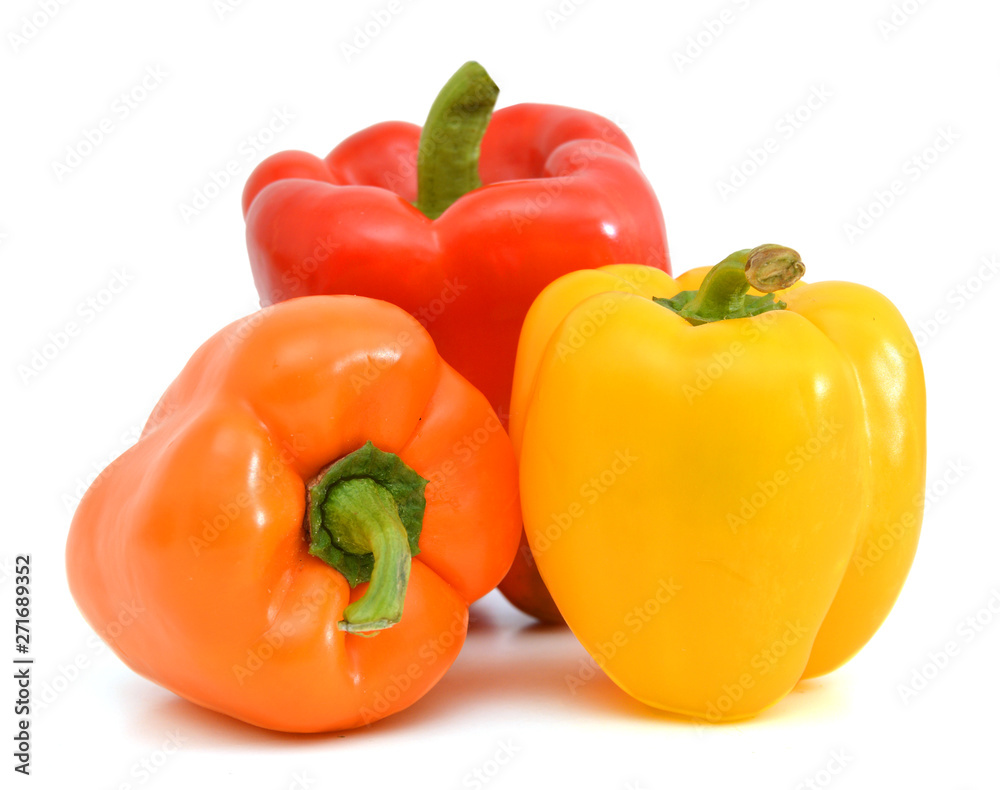 fresh pepper vegetables isolated on white background fresh pepper vegetables isolated on white background