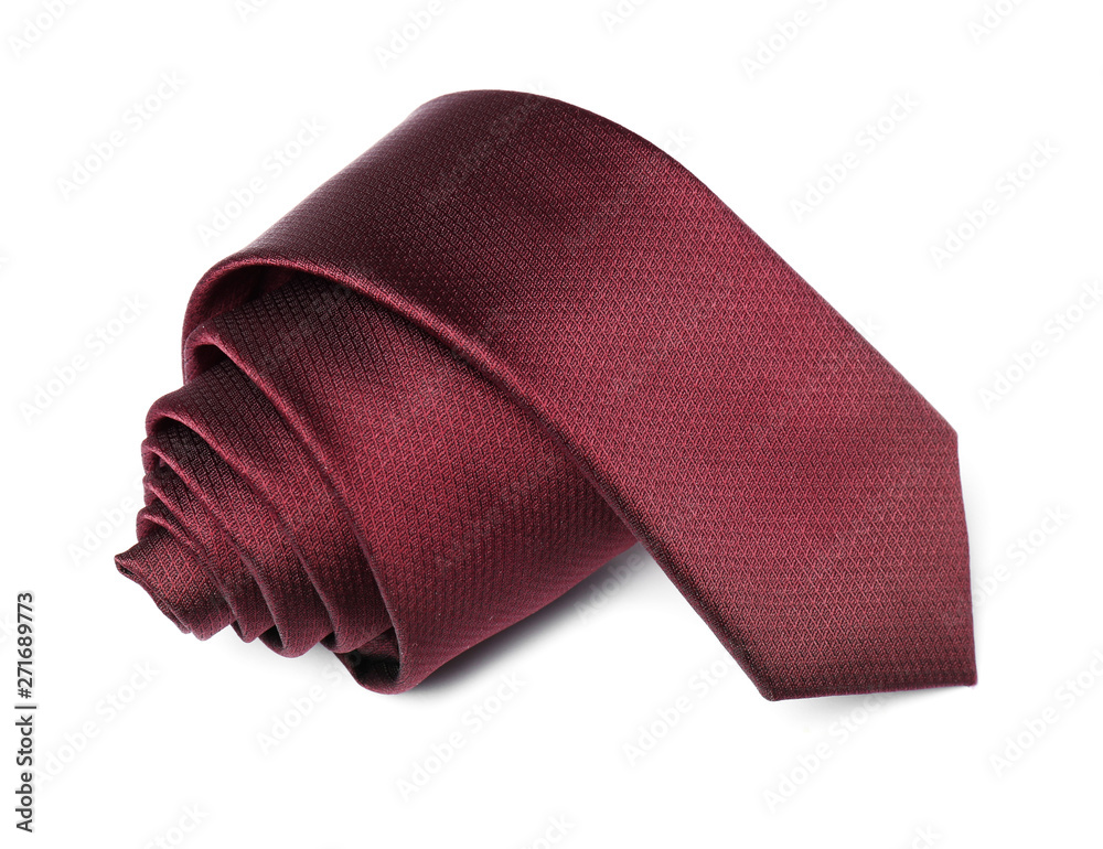 Stylish color male necktie isolated on white Stylish color male necktie isolated on white