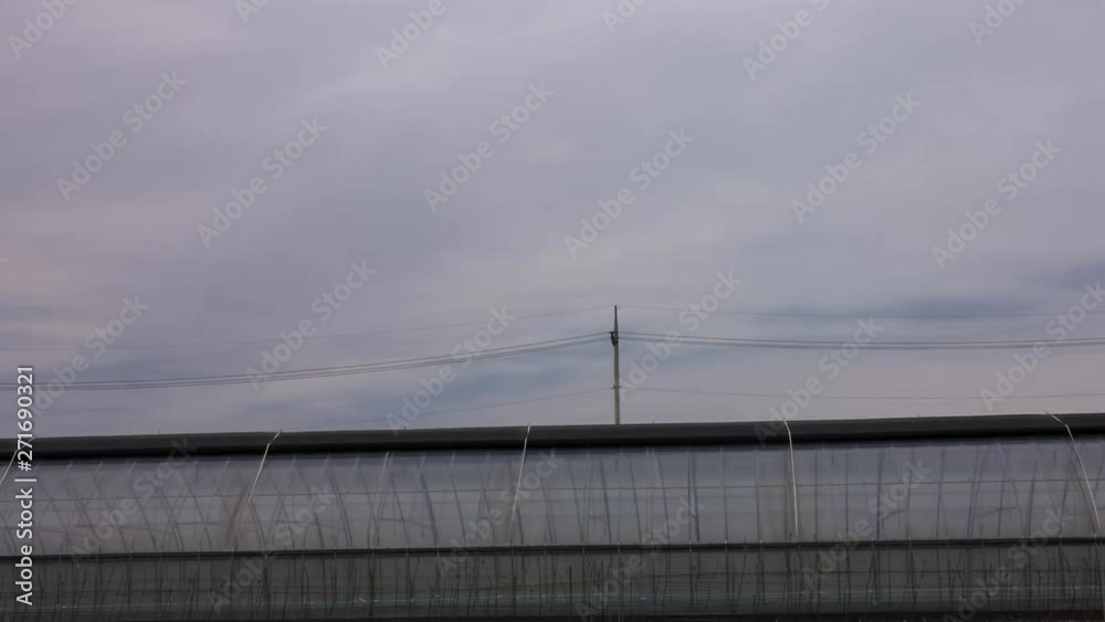 Vinyl house on contriside of south korea at timelapse Vinyl house on contriside of south korea at timelapse