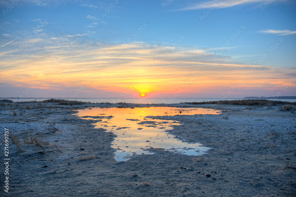 Sunset over the ocean