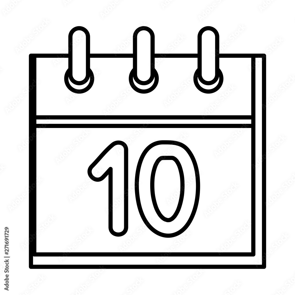 calendar reminder with number ten calendar reminder with number ten