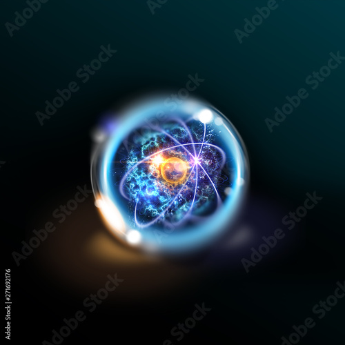 Atomic Particle 3D Illustration