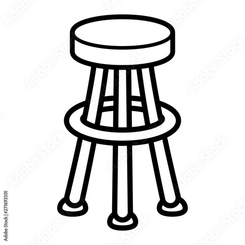 Stool Chair Seating Furniture Illustration