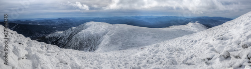 Panoramic view over Tuckerman ravine, Mount Washington, New Hampshire, USA