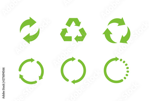 Set of Recycle Signs. Isolated Vector Illustration