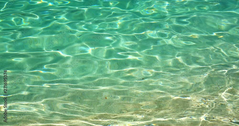 slow motion tropical water refraction on a tropical beach, St John 