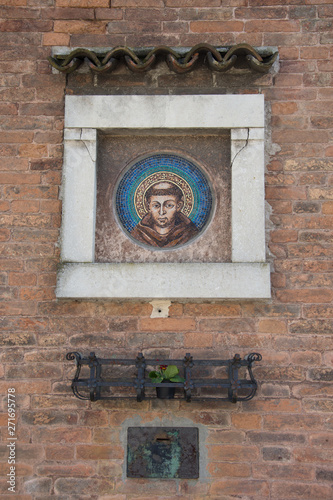 mosaic on the church wall ,Nome di Gesù in Venice ,Italy, 2019