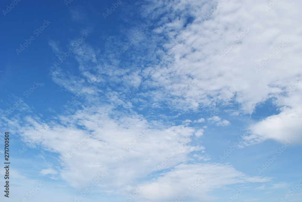 Altocumulus cloud on beautiful blue sky , Fluffy clouds formations at tropical zone