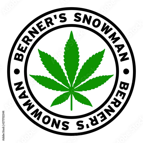Round Berner's Snowman Marijuana Strain Clipart