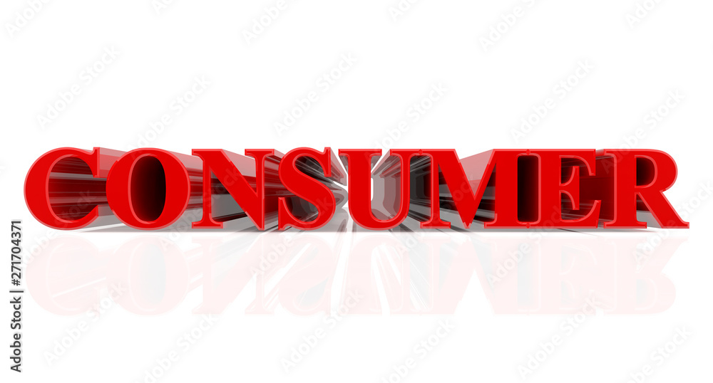 3D CONSUMER word on white background 3d rendering 3D CONSUMER word on white background 3d rendering