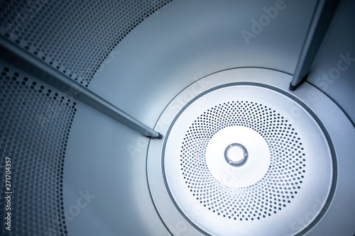 Close up photo of inside dryer machine drum