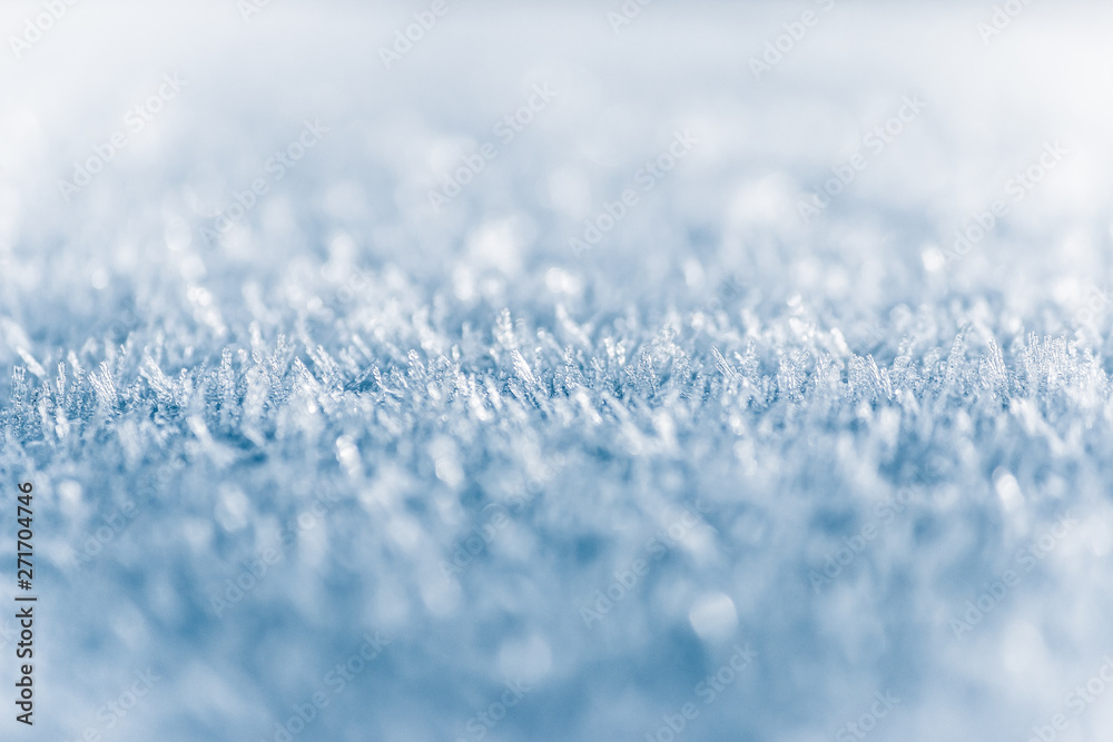 Winter background, frost, ice crystals close up