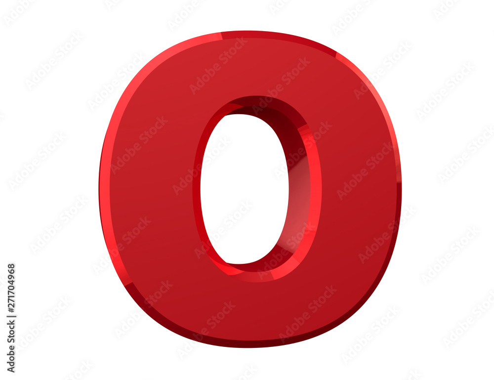 the red letter O on white background 3d rendering the red letter O on white background 3d rendering