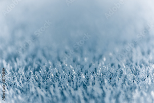Winter background, frost, ice crystals close up