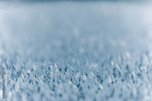 Winter background, frost, ice crystals close up